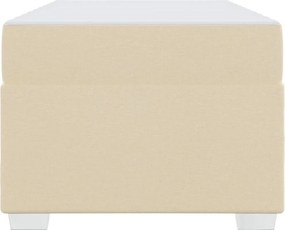 vidaXL Σκελετός Κρεβατιού με στρώμα Κρεμ 90 x 200 cm ύφασμα