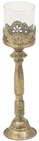 Κηροπήγιο 3-70-609-0073 Φ10x33cm Gold Inart Μέταλλο,Γυαλί