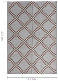 vidaXL Χαλί εξωτερικού χώρου ARAKIL Καφέ 140x200 cm PP