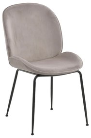 Καρέκλα Adelaide γκρι βελούδο-πόδι μαύρο μέταλλο 47x64x88εκ Υλικό: METAL - VELVET 264-000008