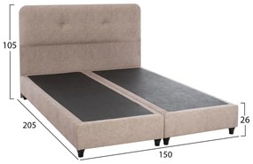 Επενδυμένο Κρεβάτι DOLORES Διπλό Nubuck Μπέζ 150x200 εκ. 150x205x105 εκ.