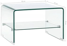 vidaXL Τραπεζάκι Σαλονιού Διάφανο 50 x 45 x 33 εκ. από Ψημένο Γυαλί