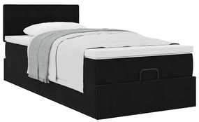 Οθωμανικό κρεβάτι με στρώμα Μαύρο 80x200cm Velvet 3311881