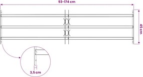 vidaXL Δίχτυ Ασφαλείας Παραθύρου 174 x 45 εκ Γαλβανισμένος Χάλυβας