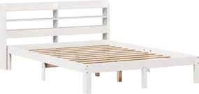 vidaXL Σκελετός Κρεβατιού με Κεφαλάρι Χωρίς Στρώμα Λευκό 120x200 εκ.
