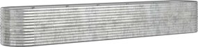 vidaXL Ζαρντινιέρα Ασημί 440x80x68 εκ. Γαλβανισμένος χάλυβας