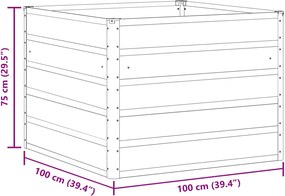 vidaXL Γλάστρα Παστέλ Πράσινο 100 x 100 x 75 εκ Ατσάλι