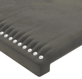 Κεφαλάρι Κρεβατιού LED Σκούρο Γκρι 147x16x118/128εκ. Βελούδινο - Γκρι