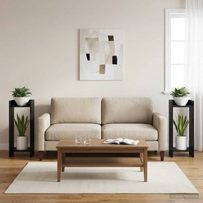 vidaXL Βάση φυτών 2 τεμ. Μαύρη Δρυς 30 x 30 x 80 cm Επεξεργασμένο Ξύλο