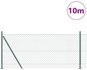 vidaXL Στύλος Περιφράξεων Πράσινο 10 x 0,8 μ (40 x 40 χιλιοστά πλέγμα)