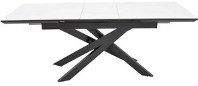 Τραπέζι Rogemi pakoworld γκρι mdf-μαύρο μέταλλο 160-200x90x75εκ