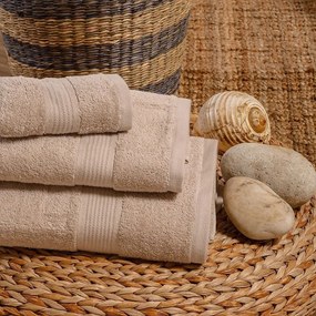 Πετσέτες Kenzo (Σετ 3τμχ) Beige Melinen Towels Set 70x140cm 100% Βαμβάκι