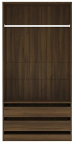 vidaXL Ντουλάπα Καφέ Δρυς 100x50x200 εκ. από Επεξεργασμένο Ξύλο
