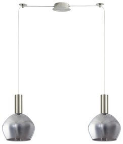 Φωτιστικό Οροφής  SE21-NM-4-GL2-NM2 ADEPT TUBE Nickel Matt Pendant Smoked Glass+ - 51W - 100W - 77-8402