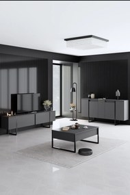 Κονσόλα Ανθρακί / Μαύρο FLUOMU 160x35x80