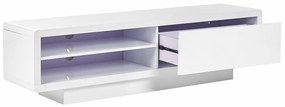 Τραπέζι Tv Berwyn 1201, Γυαλιστερό λευκό, 158x43x39cm, 41 kg | Epipla1.gr