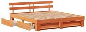 vidaXL Σκελετός Κρεβατιού Καφέ κεριού 180 x 200 cm Στερεό Ξύλο