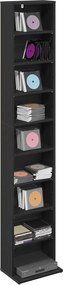 vidaXL Ντουλάπα CD Μαύρη Δρυς 33 x 23,5 x 175 εκ. Επεξεργασμένο Ξύλο