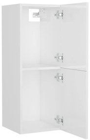 vidaXL Ντουλάπι Μπάνιου Γυαλιστερό Λευκό 30x30x80 εκ. από Επεξ. Ξύλο