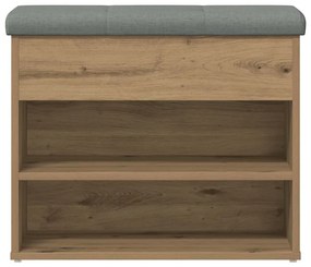 vidaXL Πάγκος παπουτσιών  Artisan Oak 62x32x50 cm Κατασκευασμένο ξύλο