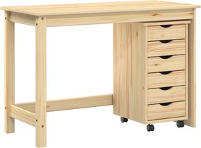 vidaXL Σετ Γραφείου και Κινητού Ντουλαπιού MOSS 2 τμχ. Καφέ