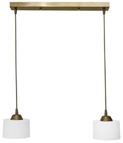 Φωτιστικό Οροφής - Ράγα Drum 35-0084 2/E14 55x14x85cm White-Gold Heronia Metal