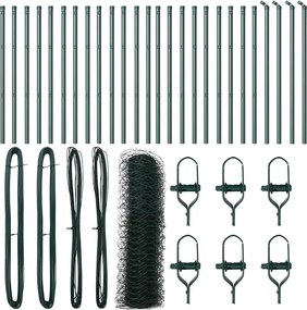 vidaXL Στύλος Περιφράξεων Πράσινο 50 x 0,8 μ (50 mm δίχτυ)