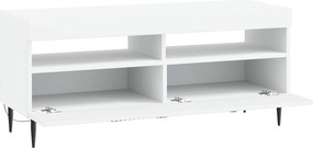 vidaXL Ντουλάπα LED Τηλεόρασης Λευκό Επεξεργασμένο Ξύλο
