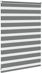 vidaXL Ζέβρα τυφλή Σκούρο Γκρι Πλάτος υφάσματος 105,9 εκ. Πολυεστέρας