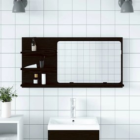 vidaXL Ντουλάπι Καθρέφτη Μπάνιου Μαύρο Δρυς 90x11x45 εκ. από Τεχνητό Ξύλο