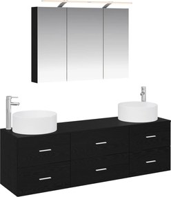 vidaXL Σετ Επίπλων Μπάνιου 4 pcs Μαύρη Δρυς