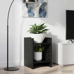 vidaXL Βάση φυτών Μαύρη Δρυς 30 x 30 x 40 cm Επεξεργασμένο Ξύλο