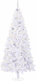 vidaXL Τεχνητό Χριστουγεννιάτικο Δέντρο Λευκό 210 cm PVC και Ατσάλι
