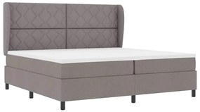 vidaXL Κρεβάτι με ελατήρια με στρώμα Taupe 200 x 200 cm ύφασμα