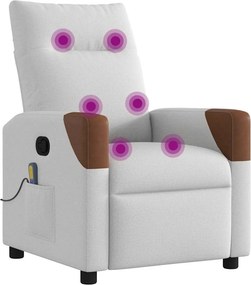 vidaXL καρέκλα ανάκλισης μασάζ Cloud Grey Fabric