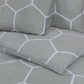 VidaXL Σετ Παπλωματοθήκης Γκρι και Λευκό 200x220 εκ. Βαμβακερό