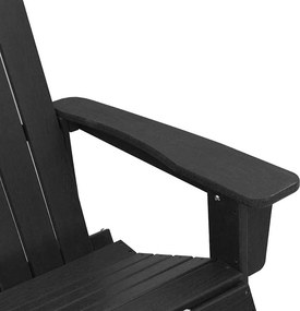 vidaXL Καθιστική Καρέκλα Ροκ Adirondack Μαύρο HDPE