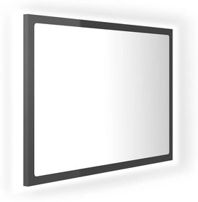 vidaXL Καθρέφτης Μπάνιου με LED Γυαλ. Γκρι 60x8,5x37 εκ. Ακρυλικός