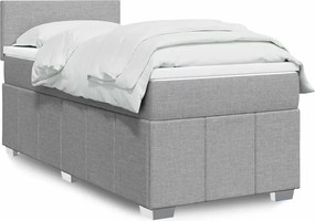 vidaXL Κρεβάτι Boxspring με Στρώμα Ανοιχτό Γκρι 80x200 εκ. Υφασμάτινο