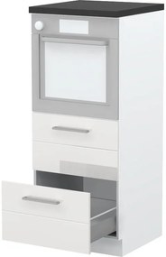 Επιδαπέδιο ντουλάπι φούρνου ψηλό Hudson K14-60-2MB-Λευκό γυαλιστερό - 60.00Χ60.00Χ148.00cm