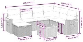 vidaXL Σετ Καναπέ Κήπου 8 τεμ. Μικτό Μπεζ Συνθετικό Ρατάν με Μαξιλάρια