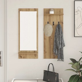 vidaXL Τοίχου Κρεμάστρα με ράφι artisan δρυς 70 x 10 x 90 εκ.