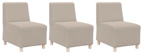 vidaXL Καθίσμα Σαλονιού 3 pcs Ανοιχτό γκρι 55 x 74 x 82 εκ. Βελούδο