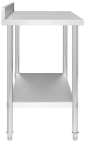 vidaXL Πάγκος Εργασίας Κουζίνας με Πλάτη 100x60x93 εκ. Ανοξείδ. Ατσάλι