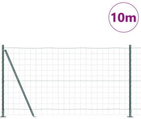 vidaXL Ευρωπαϊκό Φράχτη με 7 Πόστα 1.2x10 m Γαλβανισμένο Μέταλλο
