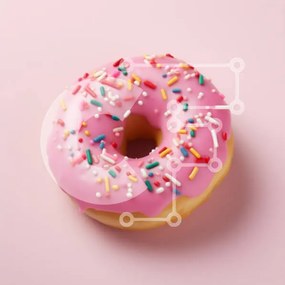 Σετ των 2 Intra Συλλεκτικό Ξύλινο Παζλ Plywood 4mm - Ροζ παγωμένο ντόνατ με ψεκασμούς Σε Ξύλινο Κουτί - Διαστάσεις: 10x10 cm – 25 κομμάτια