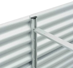 vidaXL Ζαρντινιέρα Υπερυψωμένη Ασημί 240x80x81 εκ. Γαλβανισμ. Χάλυβας