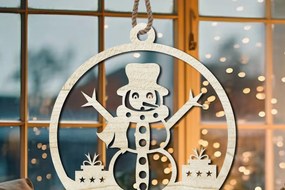 Σετ των 3 Intra απο ξύλο plywood 3mm-4mm πάχος Χριστουγεννιάτικο Στολίδι Δίασταση 8x8 cm INTRAFABR-108652915