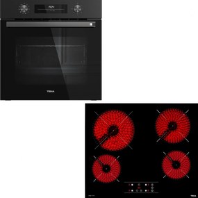 Teka Set HSB 6350 FBK Πολυλειτουργικός Φούρνος 71lt &amp; TBC 64010 Κεραμική Εστία Αυτόνομη Μαύρη
