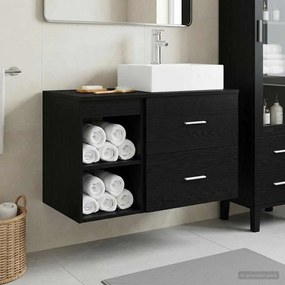 vidaXL Σετ Επίπλων Μπάνιου 2 pcs Μαύρη Δρυς Επεξεργασμένο Ξύλο